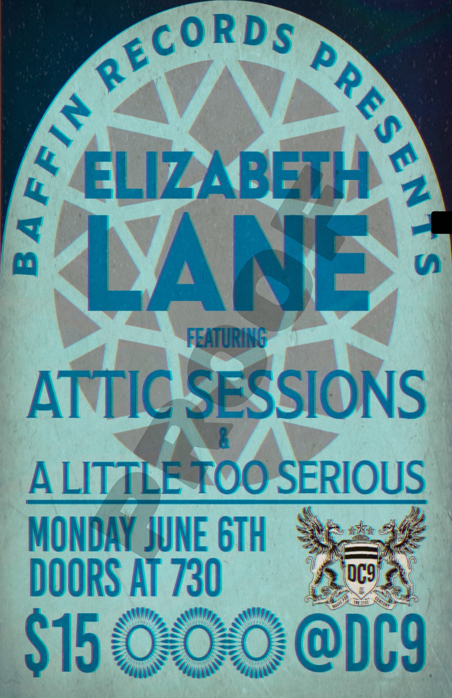 Elizabeth Lane DC9 June 2022 Concert Poster (Digital Image)