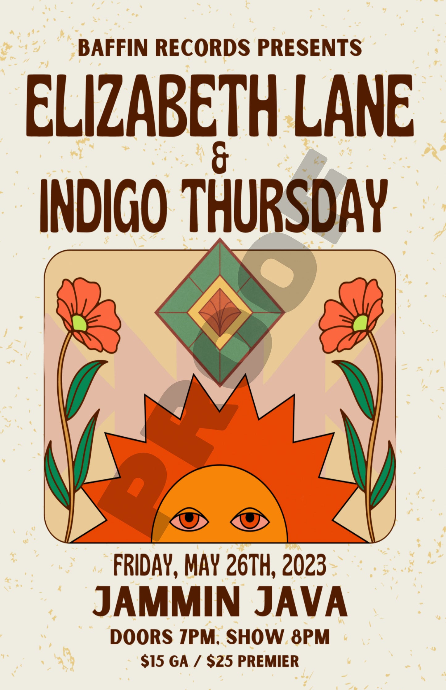 Elizabeth Lane Jammin' Java May 2023 Concert Poster (Digital Image)