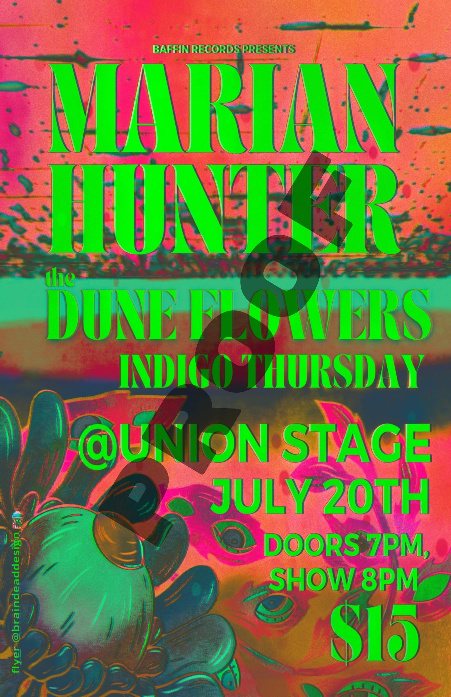 Marian Hunter Union Stage July 2023 Concert Poster (Digital Image)