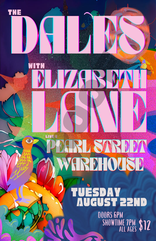 Elizabeth Lane Pearl Street Aug 2023 Concert Poster (Digital Image)