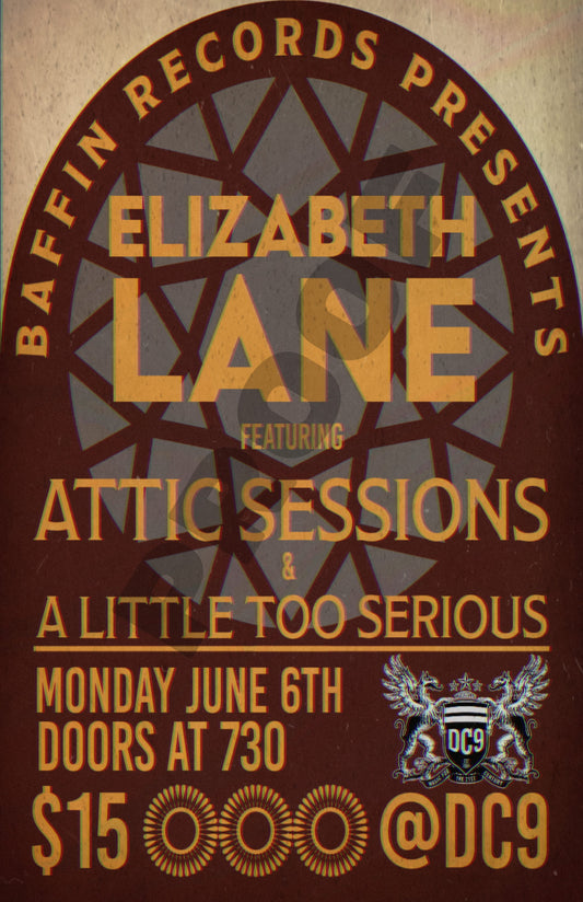 Elizabeth Lane DC9 June 2022 Concert Poster (Digital Image)
