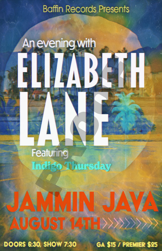 Elizabeth Lane Jammin' Java Aug 2022 Concert Poster (Digital Image)